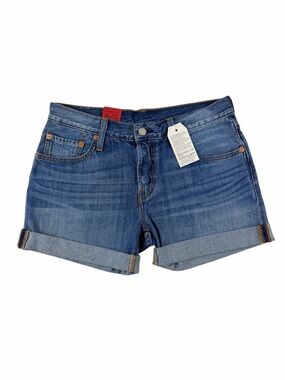 Levis Strauss Women’s Classic Mid-Rise Blue Denim Roll-Cuff 501CT Shorts Sz 26